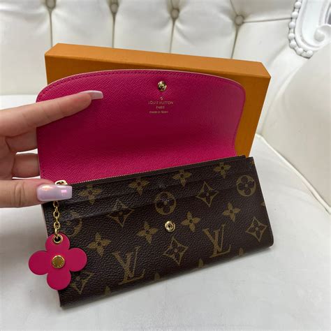 louis vuitton emilie wallet flower|Louis Vuitton wallet pink interior.